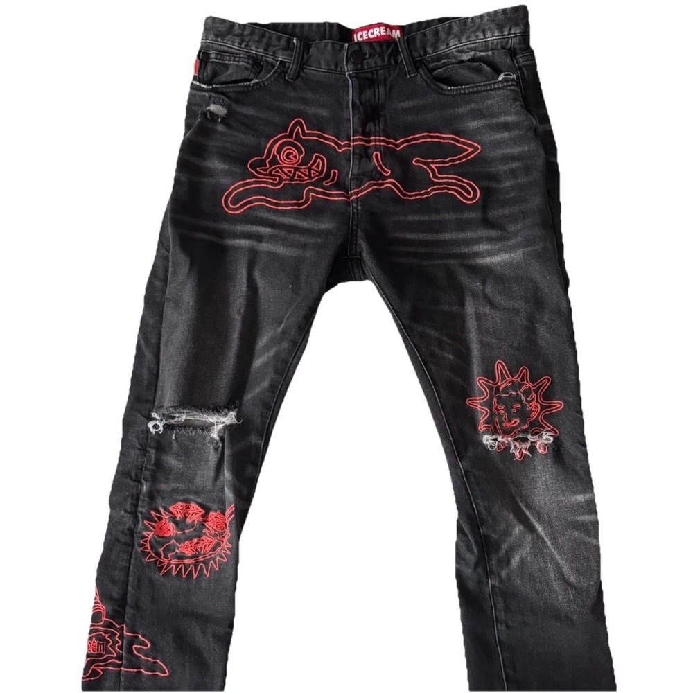BBC Icecream Running Dog Denim Jeans 34 Black Billionaire Boys Club Ice Cream